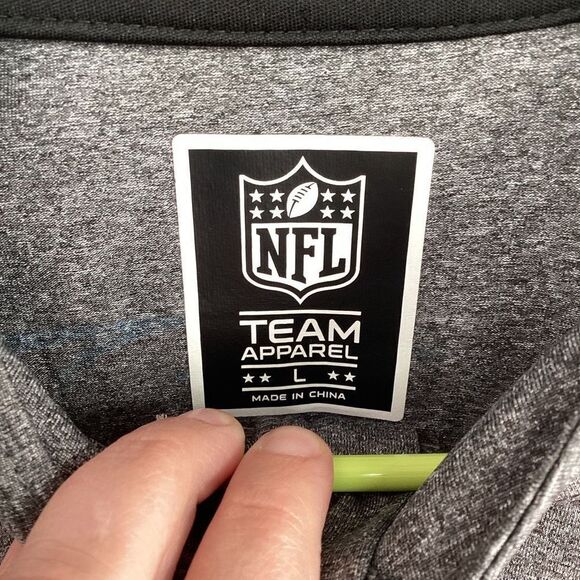 Mens NFL Carolina Panthers Performance 1/4 Zip Pullover large gray - Picture 3 of 6